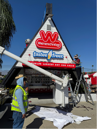 Metal Push-Through Awning Signs
